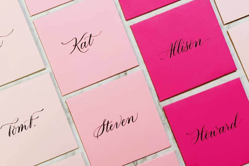 Pink Ombre Placecards