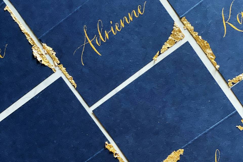 Navy + Gold Placecards