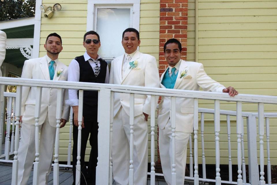 The groom with his groomsmen