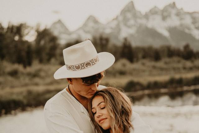 Couple beside a lake