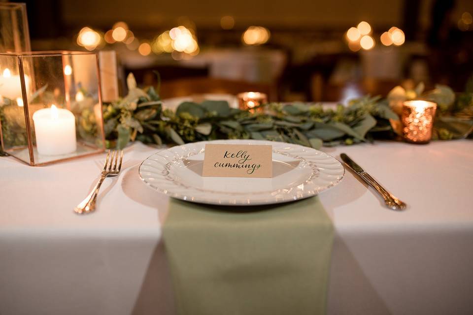 Place cards with custom ink