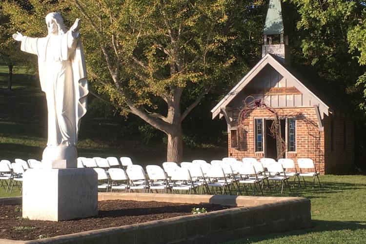 Outdoor wedding setup