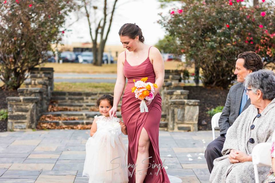 Adorable Flower Girl and Bride