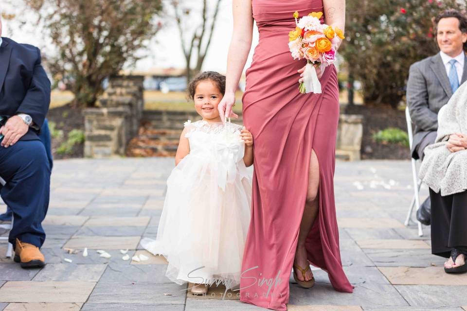 Adorable Flower Girl and Bride