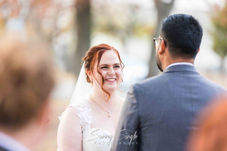 Radiant Bride Sharing Her Vows