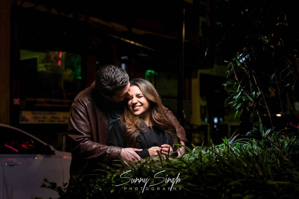 Candid Couple's Joyful Embrace