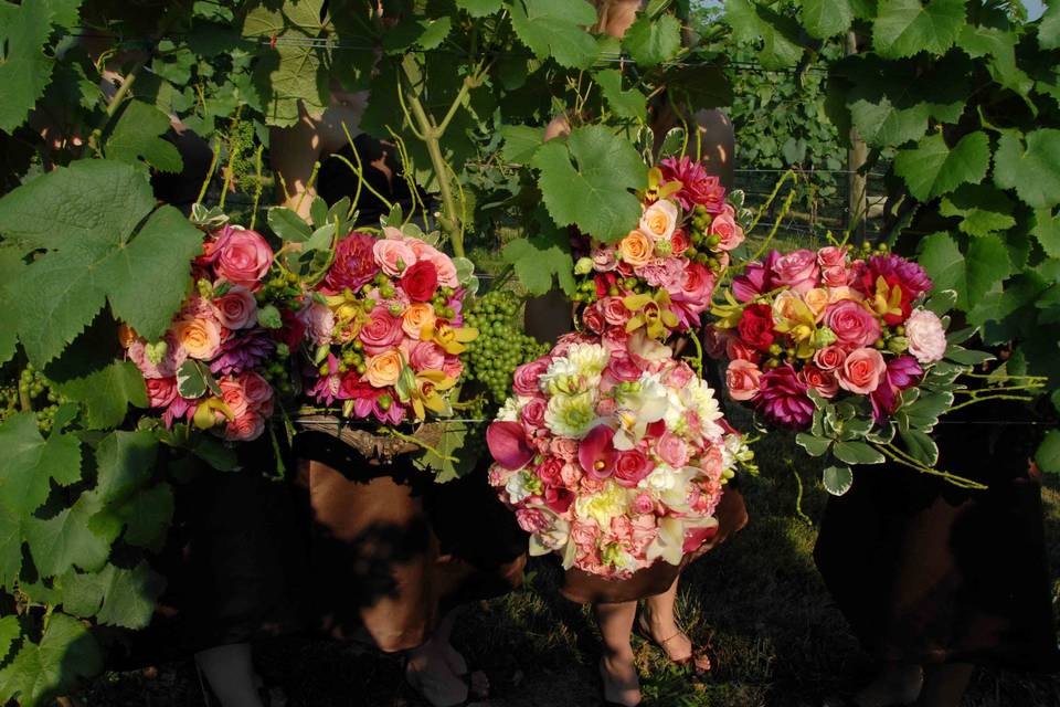 Pink bouquets