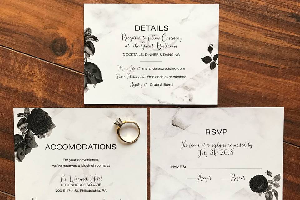 Wedding invitation inserts