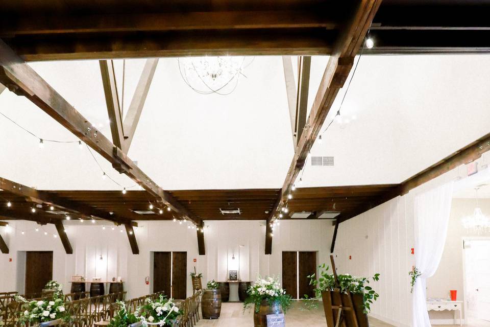 Ballroom set up for ceremony