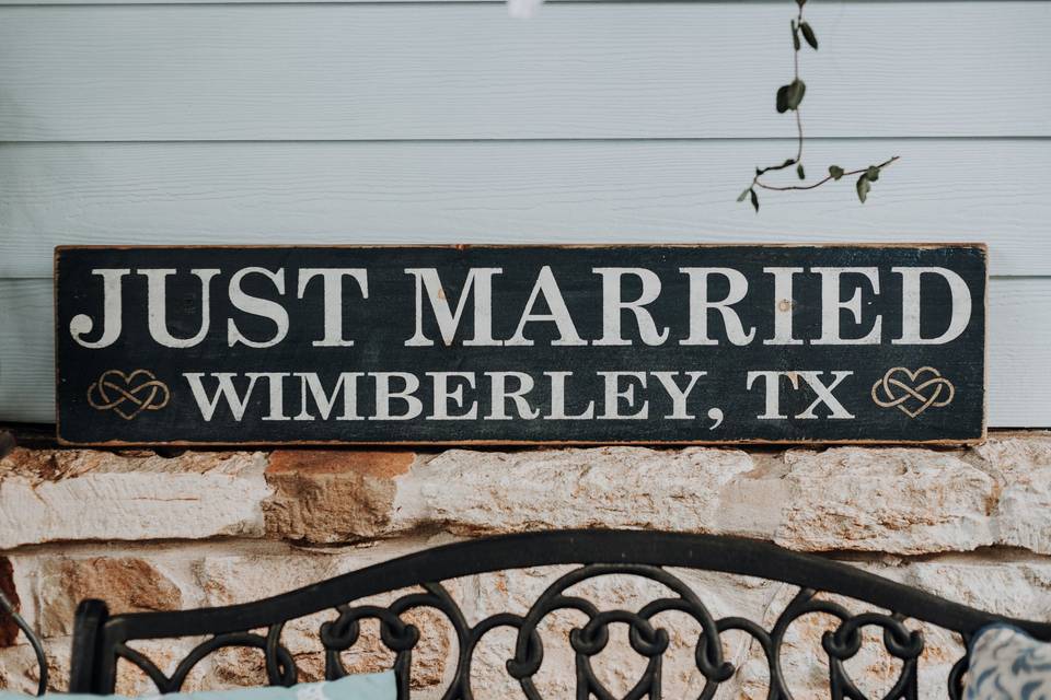 Just Married in Wimberley