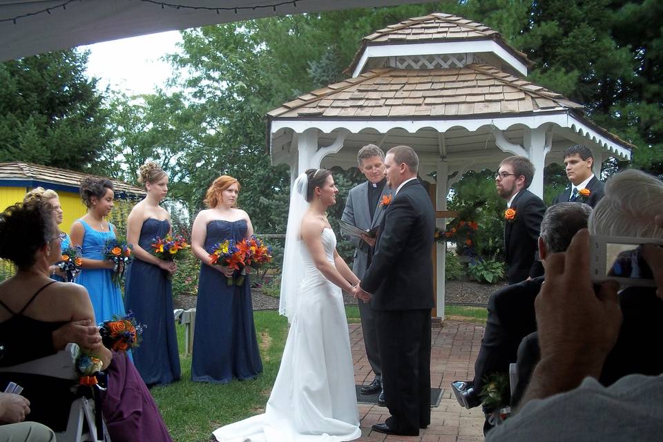 Garden wedding ceremony