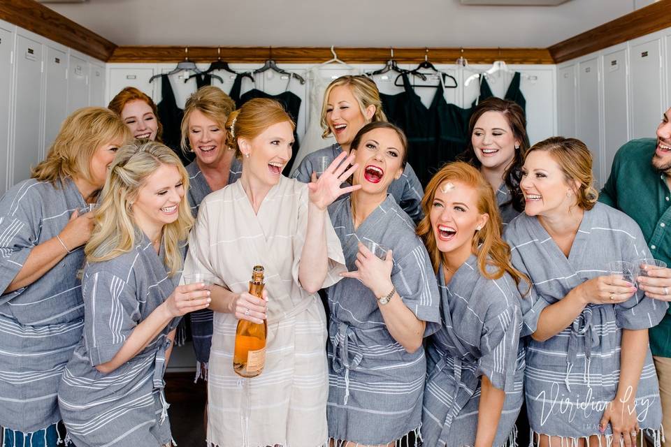 Bride and bridesmaids