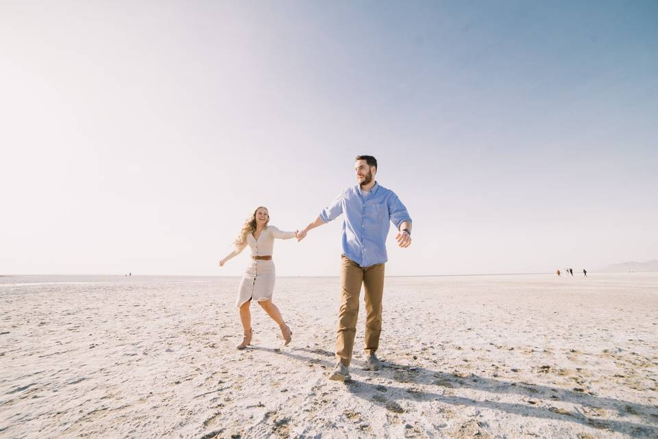 Engagement at salt flats