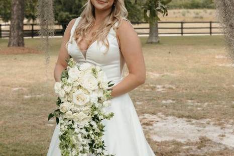 White/cream with greenery