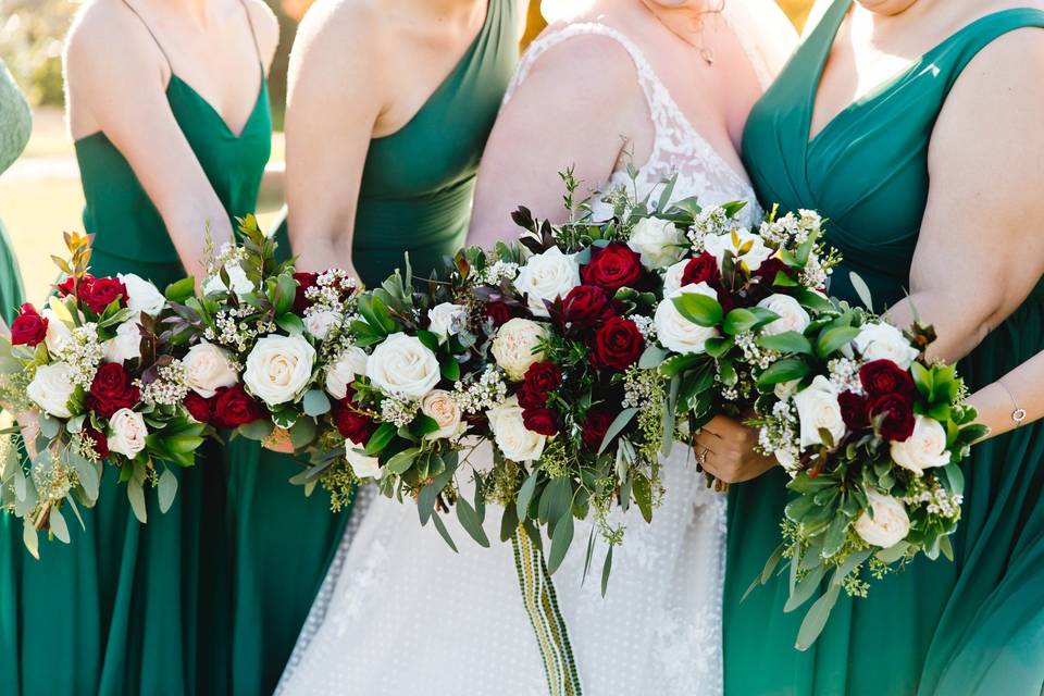 Red and white roses