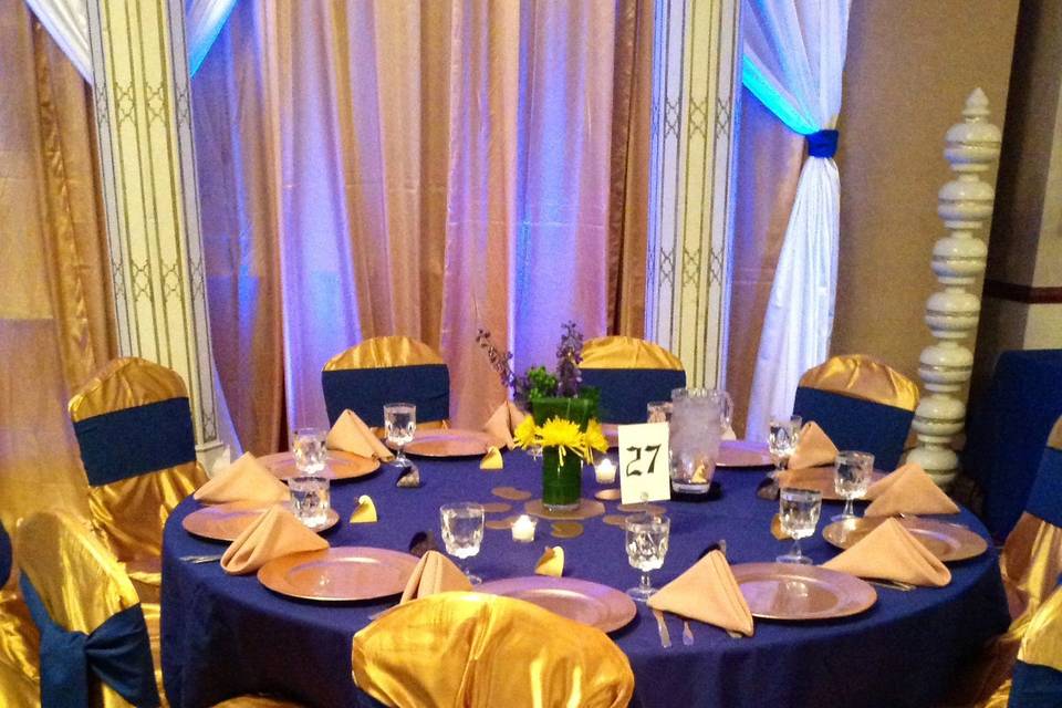 Table set up with centerpiece