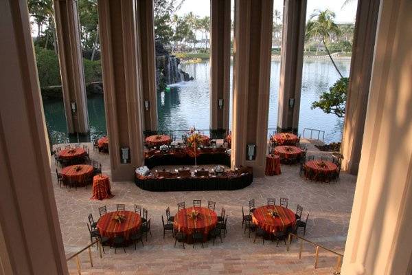 Table setup at outdoor reception