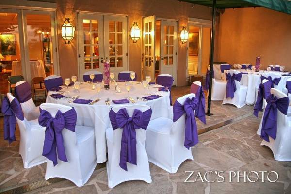 Table set-up with purple accent