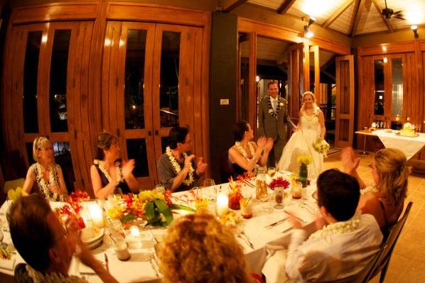 Guests filling reception area