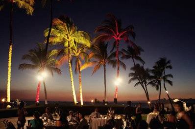 Outdoor venue at night