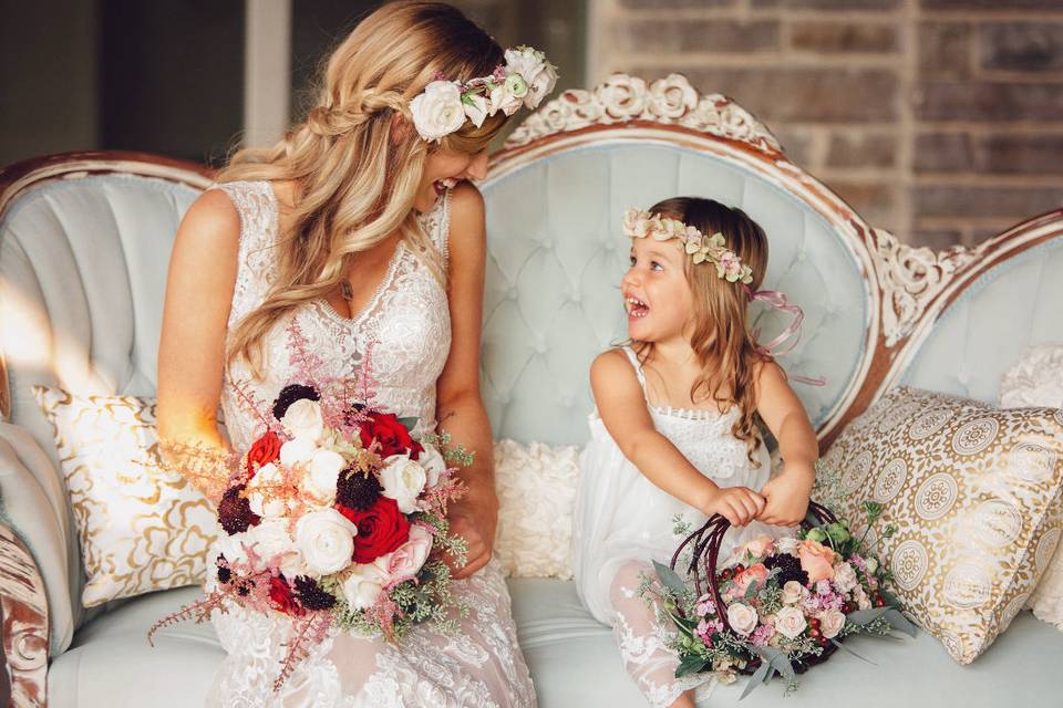 Our bride and her flower girl