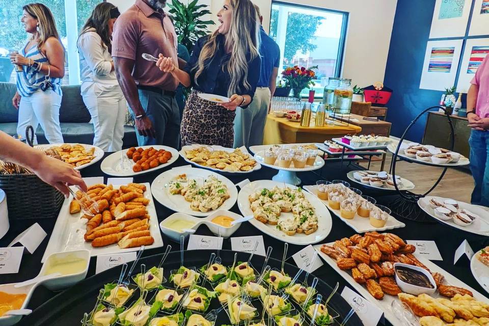 Appetizers set up