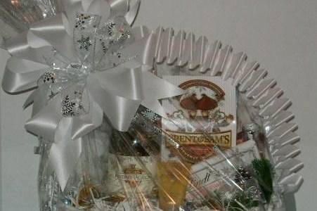 Custom ladies basket with wine, victoria secret spray & more