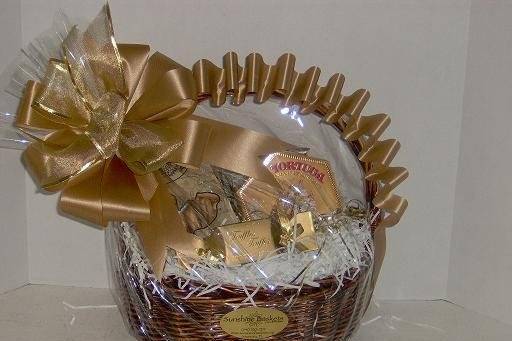 Gold themed basket