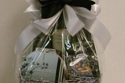 silver/black themed basket