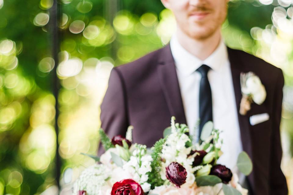 Groom with the bouquet