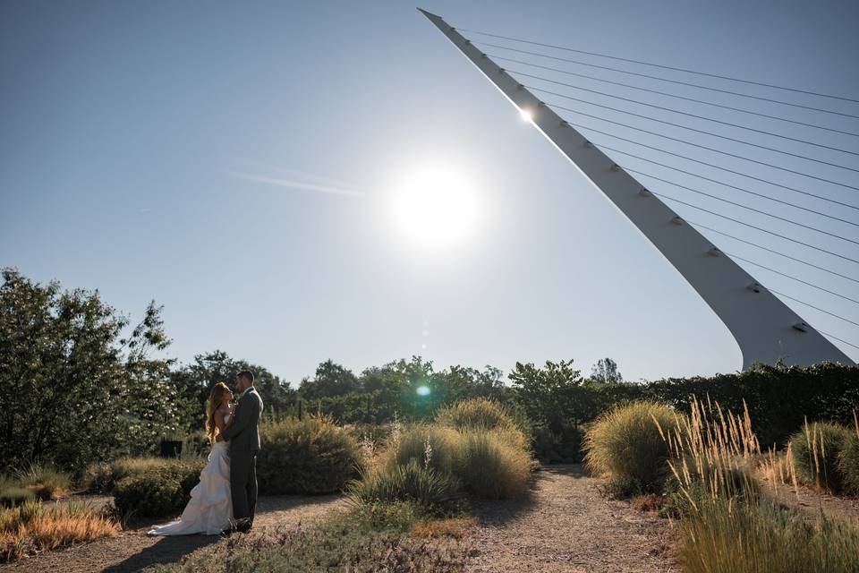 The Sundial Bridge casts its shadow