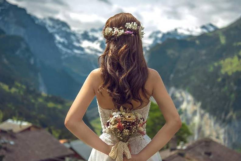 Bridal hairstyle from the back