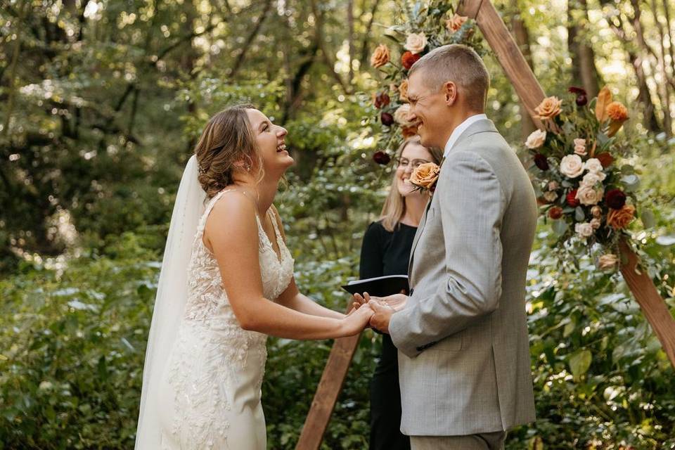 Private Ceremony in Woods