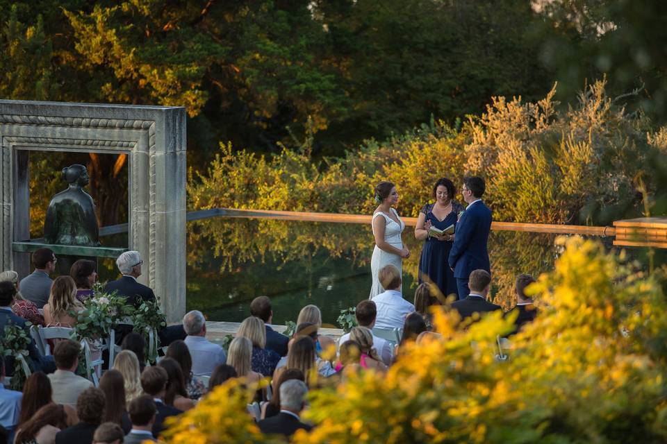 A Fall-colored wedding at the Dallas Arboretum...