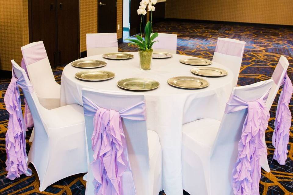 Lavender wedding setup
