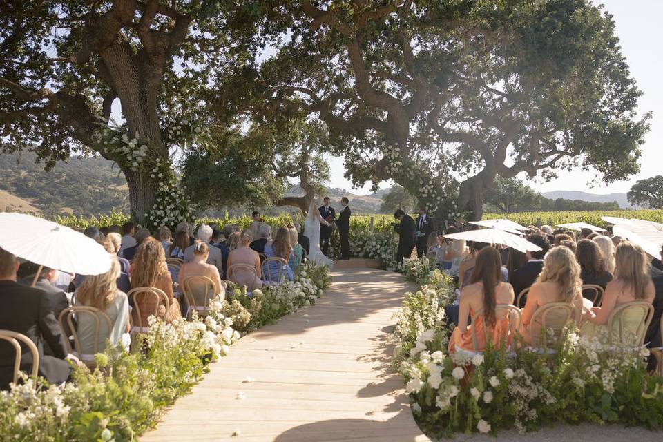 Wedding ceremony in Santa Ynez