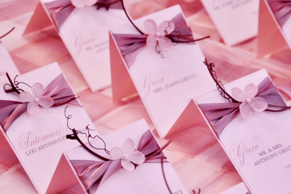 Cherry blossom seating cards