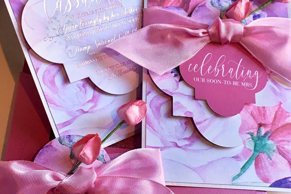 Watercolor & Foil Invitation