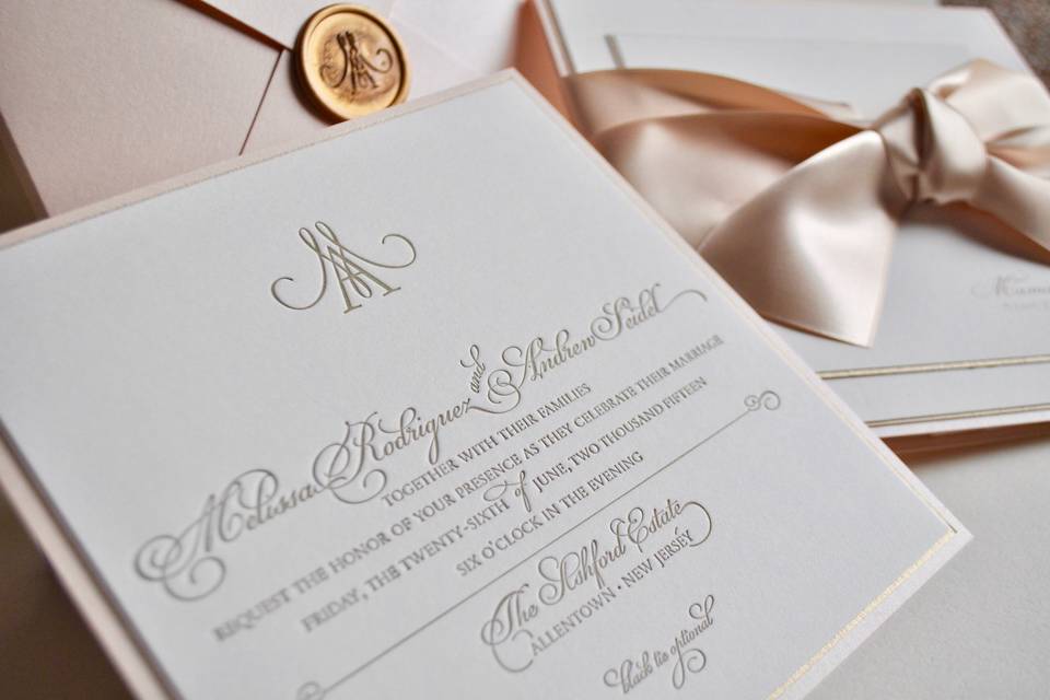 Luxe Silk & Letterpress Invite