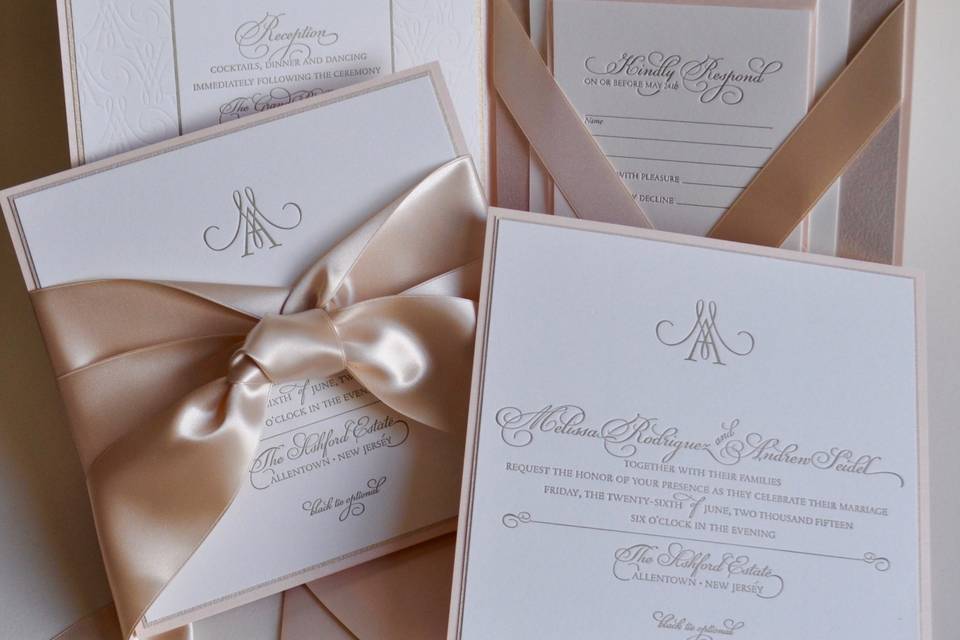 Luxe Silk & Letterpress Invite