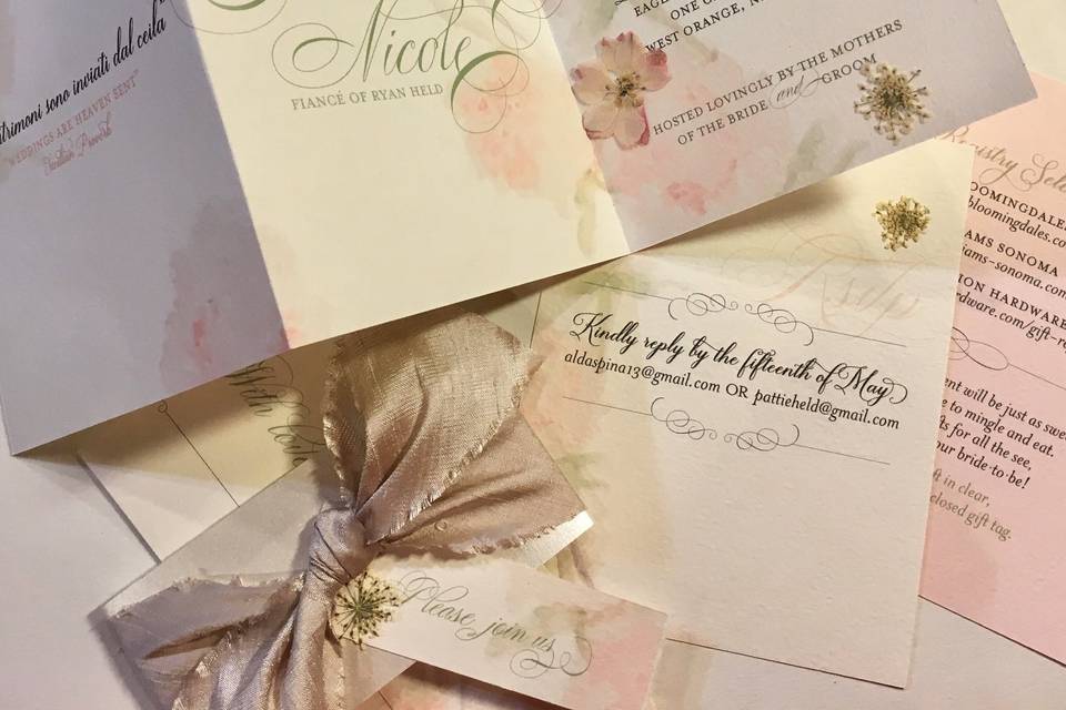 Watercolor Trifold Invitation