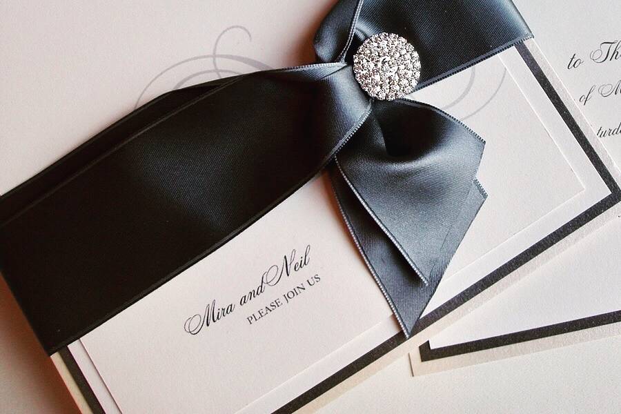 Slate Luxe Wrap Invitation