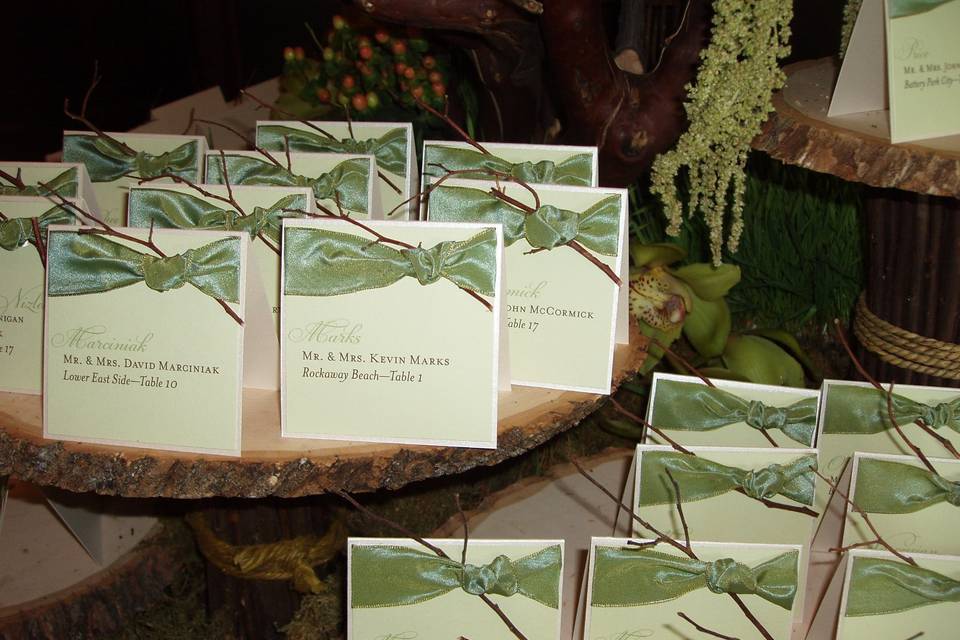 Branch seating cards