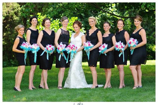 Beautiful bride and bridesmaids