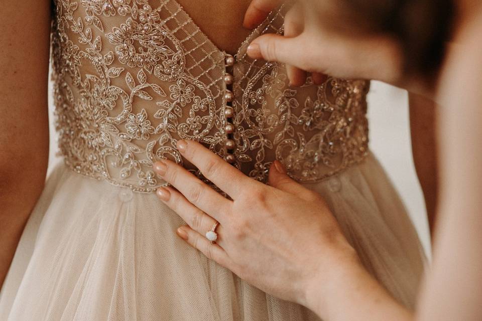 Bride getting ready