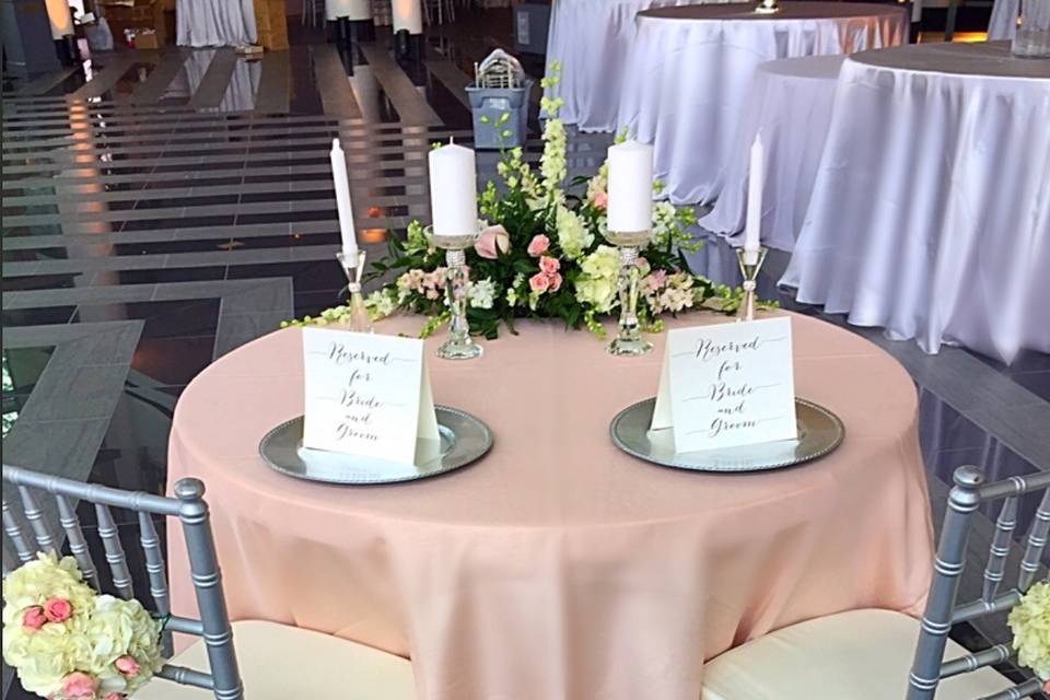 Pink table setup