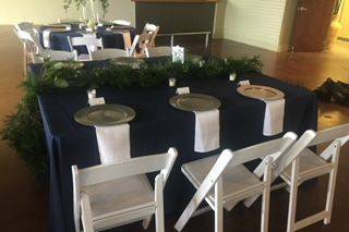 Blue round table setup