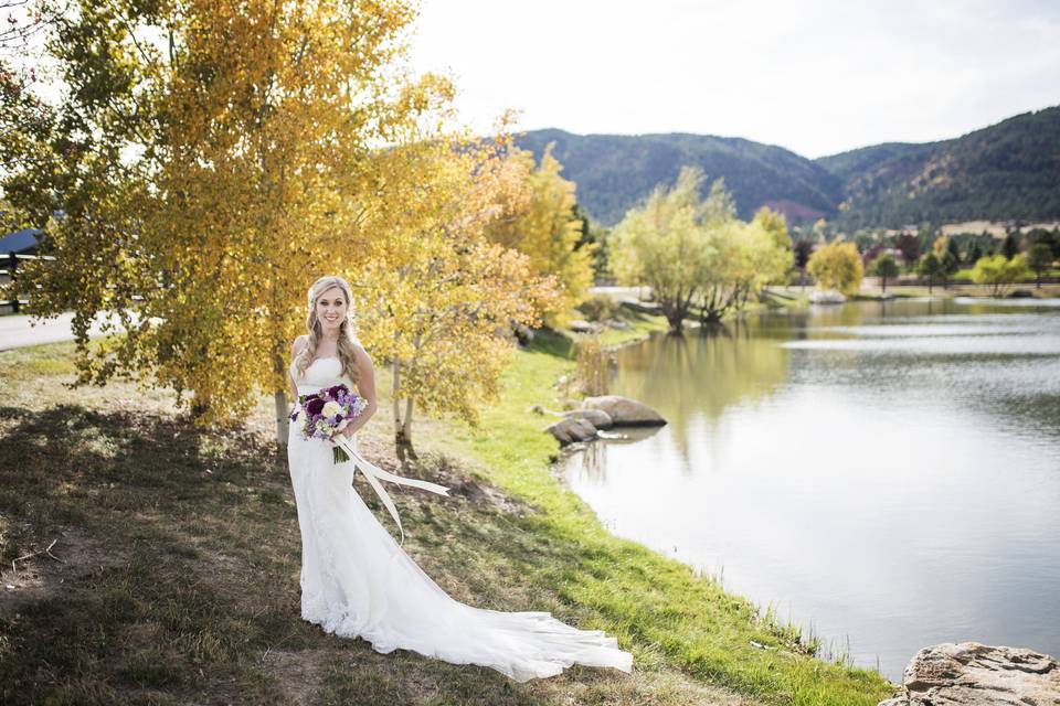 The bride beside the lake