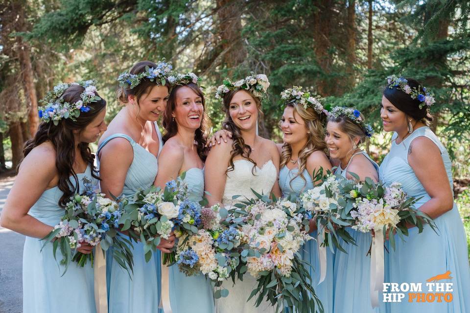 Blush blue dresses