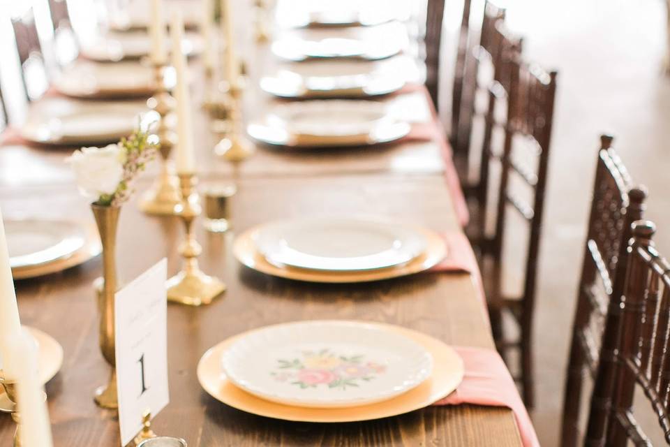 Antique guest table plates